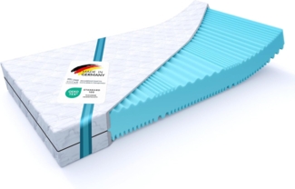 MSS Aqua Deluxe - 7 Zonen Wellness Kaltschaummatratze - 90 x 220 x 16 cm - Härtegrad H2 & H3 - Matratze Wendematratze Kaltschaum Oeko-TEX
