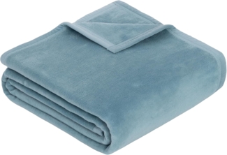 Ibena Berlin Kuscheldecke, Mischgewebe mit Baumwollanteil aqua, 150x200 cm