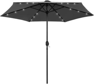 vidaXL Sonnenschirm mit LED-Beleuchtung und Alu-Mast 270 cm Anthrazit 47354