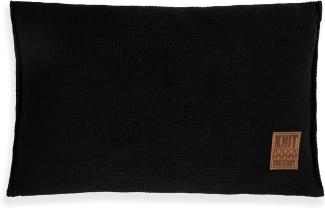 Knit Factory Uni Kissen 60x40 cm Glatt Schwarz