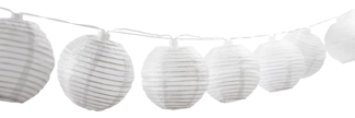 Dehner Solar Lichterkette Lampion, Länge 240 cm, Nylon/Kunststoff, weiß