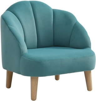Vente-unique - Kindermuschelsessel - Samt - Blau - COBACA