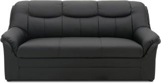 DOMO Collection Sofa Berlin | klassische Polstergarnitur mit hochwertigem Federkern, 3 Sitzer, schwarz