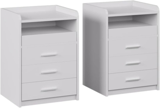 Vicco Nachttisch Weiß 2er Set, Edis