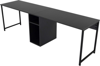 Contemporary and Practical Study Desk, Anthracite, Black, 240 x 74 x 60 | 100% Melamine Coated Particle Board| Perfect for Modern Home Office & Study Spaces, Elegant and Functional Design