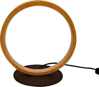 ECO Light 9210-L1 NERO LED Tischleuchte KASHIBA schwarz mit Holzring 3500K