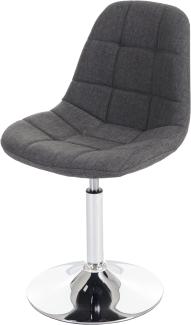 Esszimmerstuhl HWC-A60, Stuhl Drehstuhl, Retro 50er Jahre Design ~ Stoff/Textil hellgrau, Chromfuß