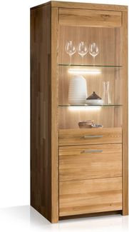Möbel-Eins KAMILLA Vitrine I, Material Massivholz, Wildeiche geölt