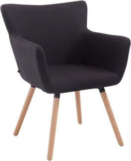 CLP Besucherstuhl Antwerpen Stoff mit Holzgestell und Bodenschonern,schwarz natura