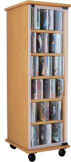 VCM CD-Regal Holz CD DVD Stand Regal Schrank Valenza Glastür