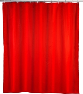 WENKO UNI Duschvorhang 180 x 200 cm, Rot, waschbar