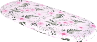 Medi Partners Baby Spannbettlaken Kinderwagen Laken 86x40 Bettlaken Stubenwagen - 100% Baumwolle Fitted Sheet für Beistellbett Babybett Bezug (Pinke Blumen)