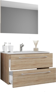 Badinos Bad Möbel Set Waschbecken Unterschrank Wandspiegel Badezimmer Waschtisch