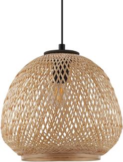 Eglo 43261 NATURE Hängeleuchte DEMBLEBY Holz natur E27 1X40W H:110cm Ø32cm dimmbar