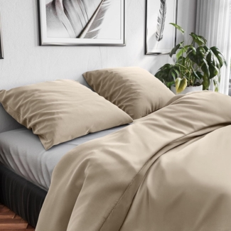 Wolkenfeld Bettwäsche Renforcé Bettwäsche Baumwolle - Natürlich weiches Schlafgefühl, Renforcé, 3 teilig, 135x200 cm, 155x220 & Übergrößen I inkl. Kissenbezüge 80x80 I uni