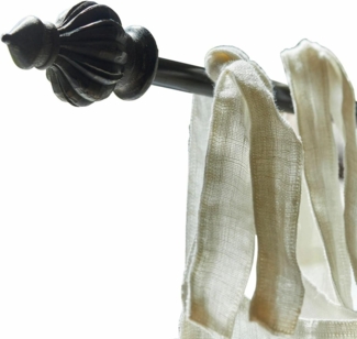 Mirabeau Gardinenstange Gardinenstange Ervauville antikschwarz, Ø 60 mm, Stange: Stahl, Knauf: Mangoholz (mangifera indica)