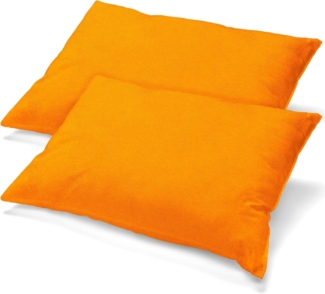 aqua-textil Classic Line Kissenbezug 2er-Set 48x74 orange Baumwolle Kissen Bezug Reißverschluss Jersey Kissenhülle