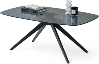 Stella Trading Elias Couchtisch in Schwarz - Außergewöhnlicher Sofatisch mit Metallgestell für Ihr Wohnzimmer - 110 x 44 x 70 cm (B/H/T)
