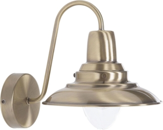 'Luza' Wandleuchte Messing Metall Glockenförmig mit Arm Industrie Look