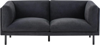 Sofa VORGOD Stoff Schwarz 2-Sitzer