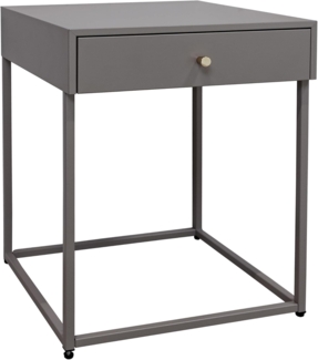 osoltus Cube Beistelltisch m. Schublade Industrie Design warm grey