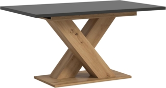 Ausziehbarer Esstisch (B/H/T): 150-190x76x80 in Artisan Nachbildung und grau Nachbildung mit X-Fußgestell