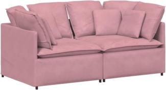 vidaXL Modulares Sofa mit Kissen Samt Rosa 3321252