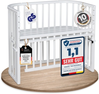 babybay Boxspring Comfort Plus Beistellbett, Buche schiefergrau, extra belüftet