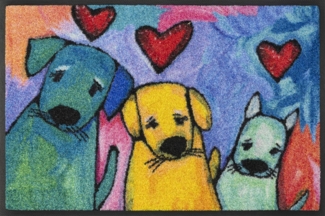 wash+dry by Kleen-Tex Fußmatte Doggies, rechteckig, Höhe: 7 mm, Schmutzfangmatte, Motiv Hunde, modenes Design, rutschhemmend, waschbar