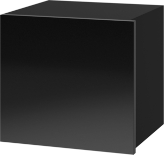 Wandregal Calabrini 07, Farbe: Schwarz / Schwarz Hochglanz
