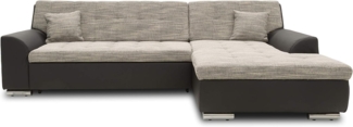 DOMO. collection Treviso Ecksofa, Sofa mit Schlaffunktion in L-Form, Polsterecke, grau/schwarz, 267 x 178 x 83 cm