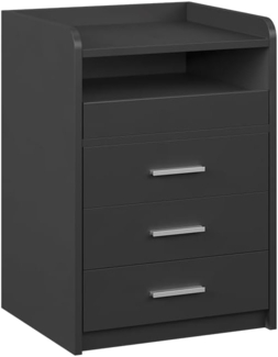 Nachttisch Edis Anthrazit 45 x 64 cm mit 3 Schubladen Vicco