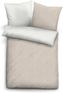biberna Melange-Flanell Bettwäsche 0840500 MELANGE UNI, kitt, 1x 155x220 cm + 1x 80x80 cm