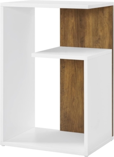 Vasagle Beistelltisch, Nachttisch, kleiner Tisch, offen, Regal, mit Stauraum, vertikal oder horizontal benutzbar, modern, 30 x 40 x 60 cm, für Wohnzimmer, Schlafzimmer, walnussbraun-weiß von Songmics LET224T41
