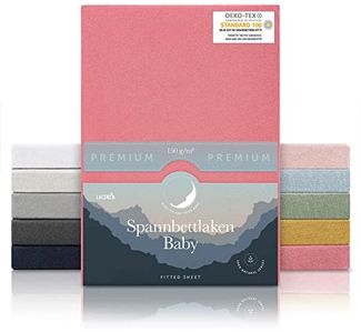 Laleni Premium Spannbettlaken 60 x 120 x 15 cm Babybett 2er Set | Oeko-TEX zertifiziertes Bettlaken 60x120 Kinderbett | Kinderbettwäsche 60x120 100% Baumwolle | Spannbettlaken 60x120 cm Baby in Koralle