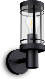 SSC-LUXon LED Außen-Wandleuchte Aussen Wandlaterne Wandleuchte MIENTO IP44 schwarz mit LEDVANCE LED, Warmweiß