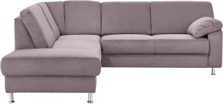 Cavadore Ecksofa Belfast mit Ottomane links / Polsterecke mit Federkern / 243 x 88 x 218 / Mikrofaser Anthrazit