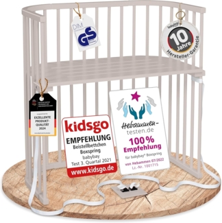 babybay Boxspring Beistellbett, beige lackiert, extra belüftet