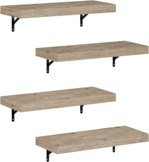 Furinno Tanna 57 cm schwebende Ausstellungsregale zur Wandmontage, Natürliche, 4er-Set