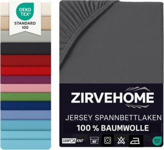 yadetextil Spannbettlaken Spannbettlaken, Jersey, Gummizug: Rundumgummi, Topper Spannbettlaken 180x200 - 200x200 cm. Anthrazit