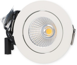 Brumberg Outdoor LED Einbaustrahler-Set inkl. Konverter, IP65, rund, 230V, 6W 3000K 650lm 38°, schwenkbar 30°, dimmbar, Weiß