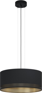 Eglo 99274 Hängeleuchte ESTEPERRA Textil schwarz, gold E27 3X40W H:110cm Ø:53cm dimmbar