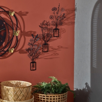 dekoratives Wandaccessoire aus Metall, 'Apt519', Schwarz