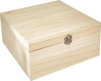 Zeller Present Aufbewahrungskorb Aufbewahrungsbox, Holz, Paulowina, 23 x 23 x 11 cm