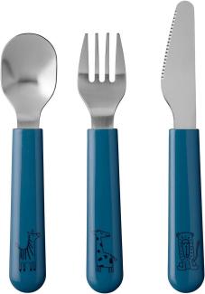 Mepal – Kinderbesteck 3-teiliges Set Mepal Mio – Kinderbesteck – Kinderbesteck ab 12 Monate – Inklusive Messer, Gabel & Löffel – 3er Set – Deep blue