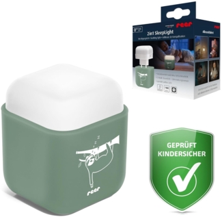 reer SleepLight 2in1 | Nachtlicht für die Steckdose und mit Akkubetrieb| On-Off- und Sensor-Modus | Stimmungslicht für Kinder | Eukalyptus