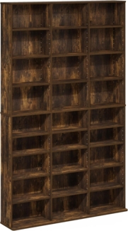 Furinno Jaya Multimedia-Medienspeicher-Tower-Rack mit 24 Regalen und verstellbaren Regalen, Bernsteinkiefer