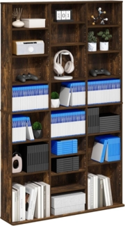 Furinno Jaya Multimedia-Medienspeicher-Tower-Rack mit 24 Regalen und verstellbaren Regalen, Bernsteinkiefer