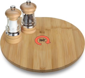 Spetebo Tortenplatte Bambus Drehteller - 33,5 cm - drehbar, Bambus, (Stück, 1-tlg, Teller360° drehbar), drehbare Käse- und Servierplatte in 33,5 cm aus Bambus