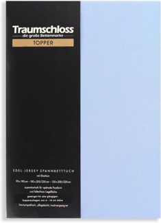 Traumschloss Topper Edel-Jersey Spannbettlaken mittelblau 90-120x200-220